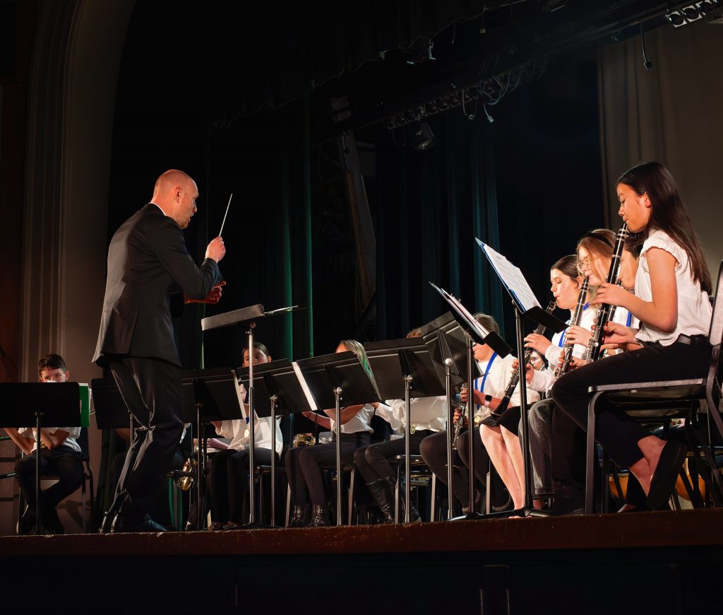 Dr. Daniel Godsil conducting the Honor Band.