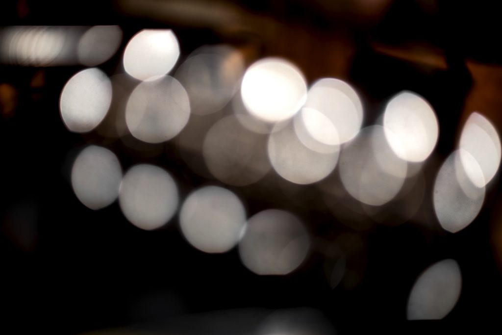 Defocused stage lights creating a soft bokeh effect.