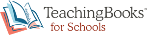 TeachingBooks for Schools logo, featuring an open book icon and text promoting educational reading resources.